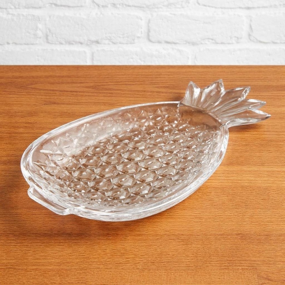 Vintage Crystal Pineapple Platter 14"‎ — Deep Cut Glass Hospitality America 250